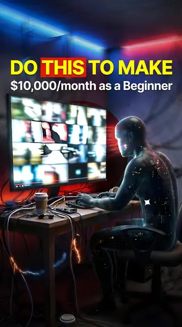 Digital figure working on computer